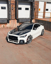 Infiniti Q60 Red Sport 400 Premium Luxe Sport Pure 2017 2018 2019 2020 2021 2022 with Aftermarket Parts - Project Black S Concept Hood Bonnet Carbon Fiber / FRP from CMST Tuning
